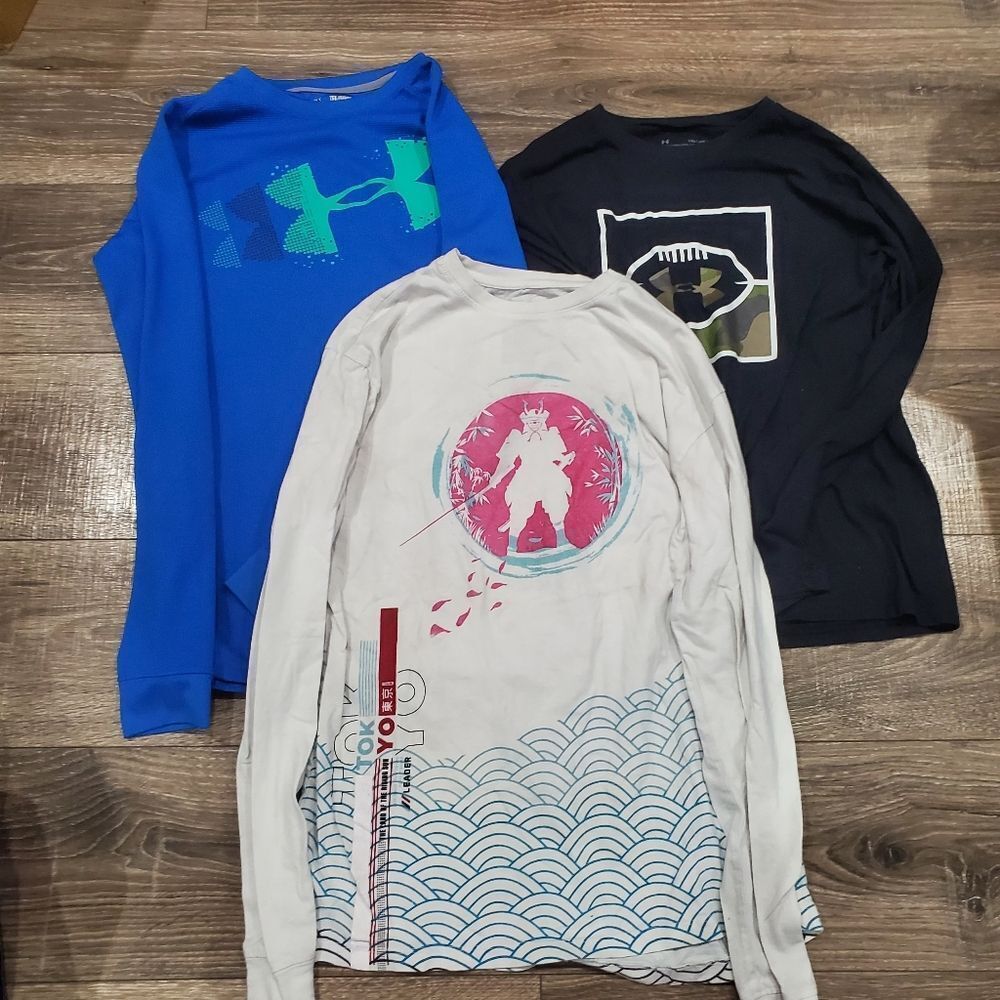 Boys Long Sleeve Shirts Size YXL Boys Long Tees 3 Pieces